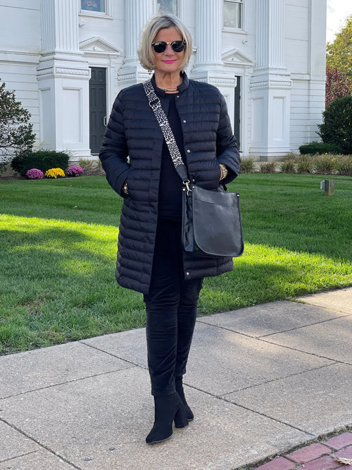 BLACK LONG SLEEVE PUFFER JACKET