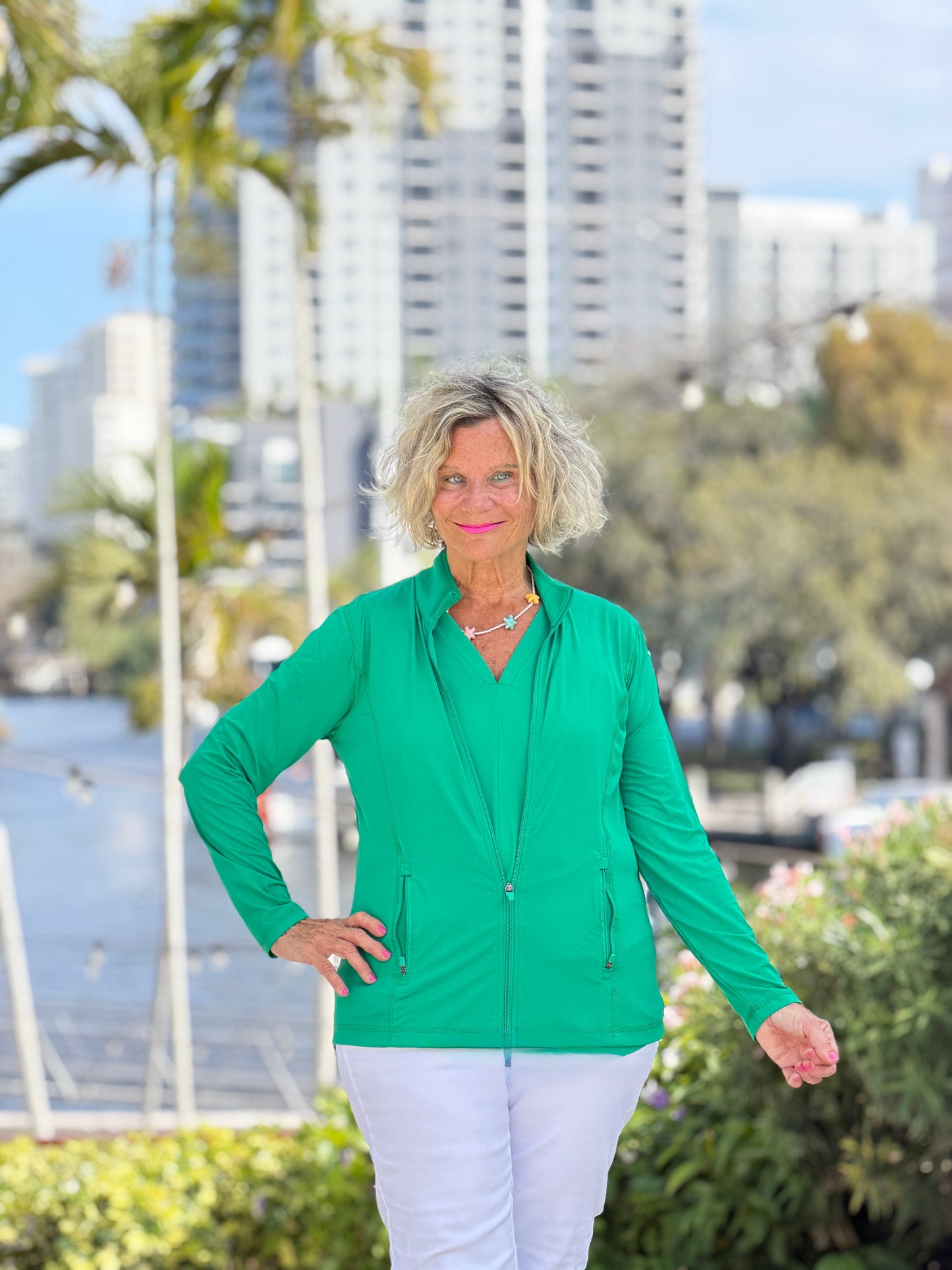 Lulu B Full Emerald Green Zipper Jacket