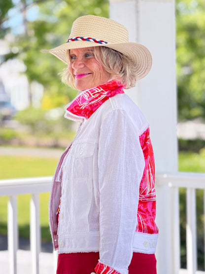 HARBOR LIGHTS RED LINEN JACKET