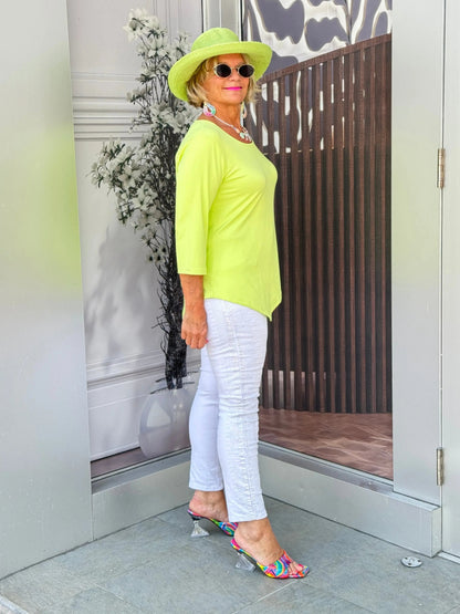 LULU-B LIME ASYMMETRIC TOP