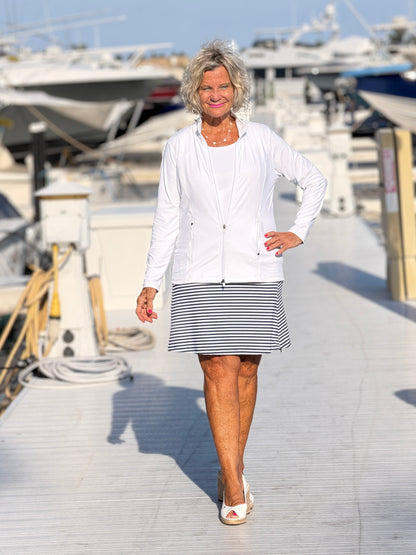 DOCKSIDE NAVY STRIPED SKORT