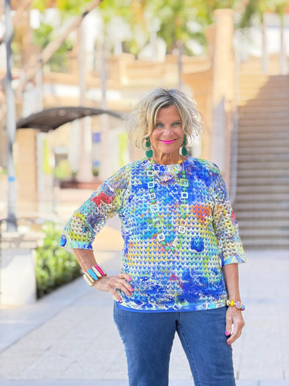 ETHYL ARTWORK MESH TOP