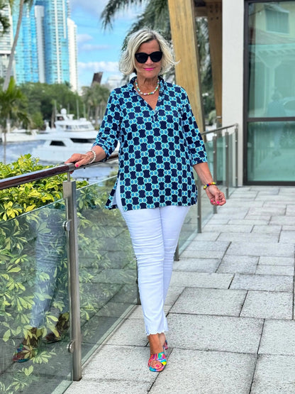 BLUE MEDALLION TUNIC