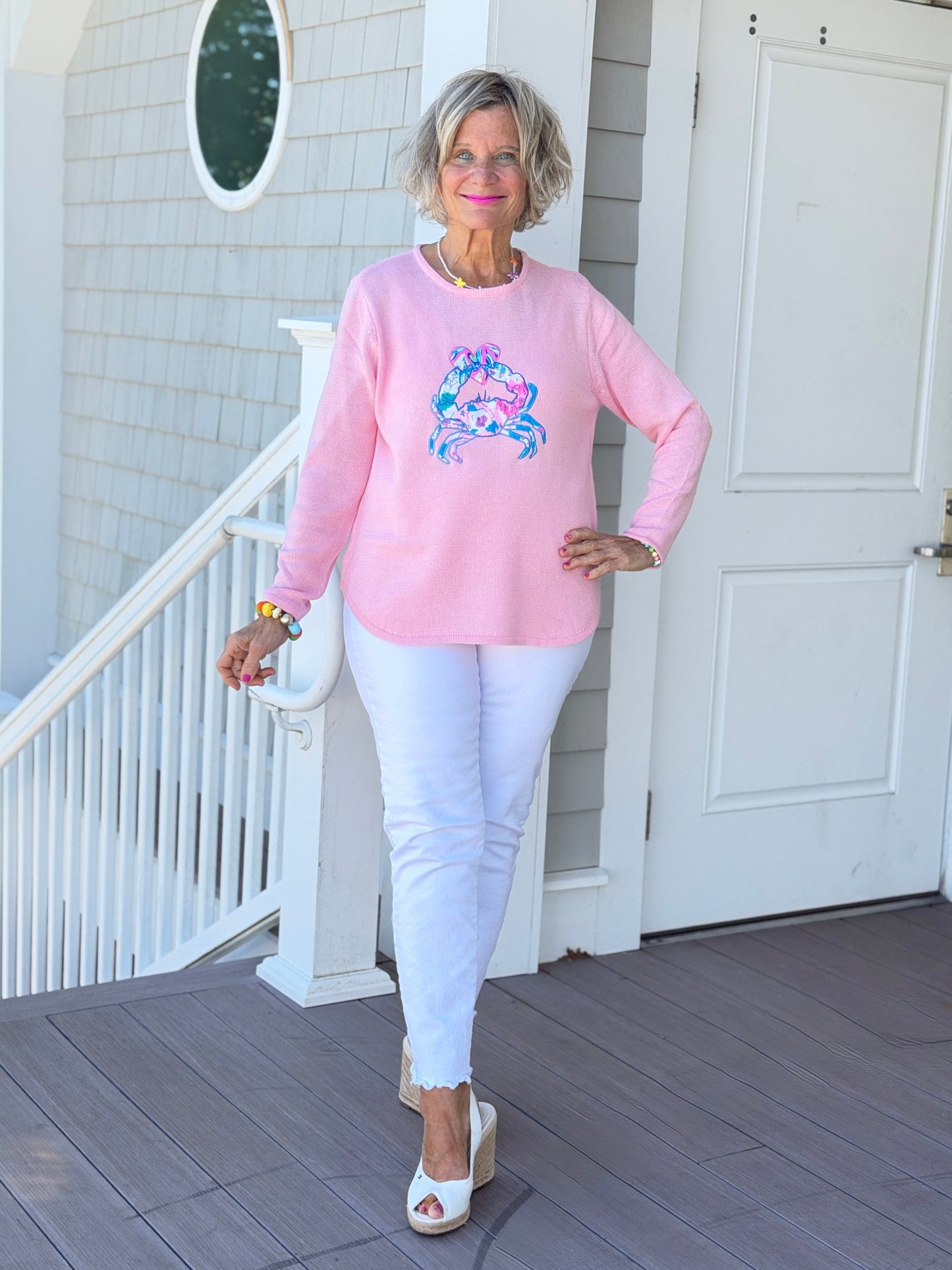 BEACH CLUB PINK CRAB SWEATER