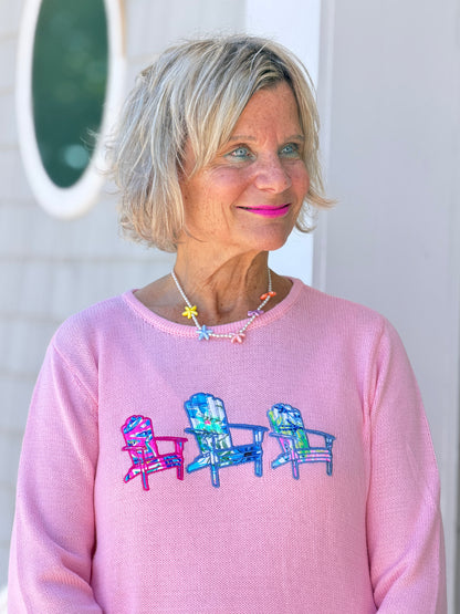BEACH CLUB PINK ADIRONDACK SWEATER