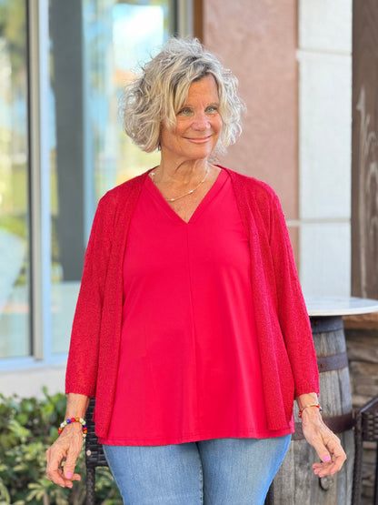 LULU B RED RUFFLE WRAP