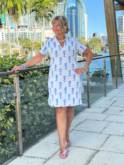 LULU B SHORELINE CHARM SHORT SLEEVE DRESS