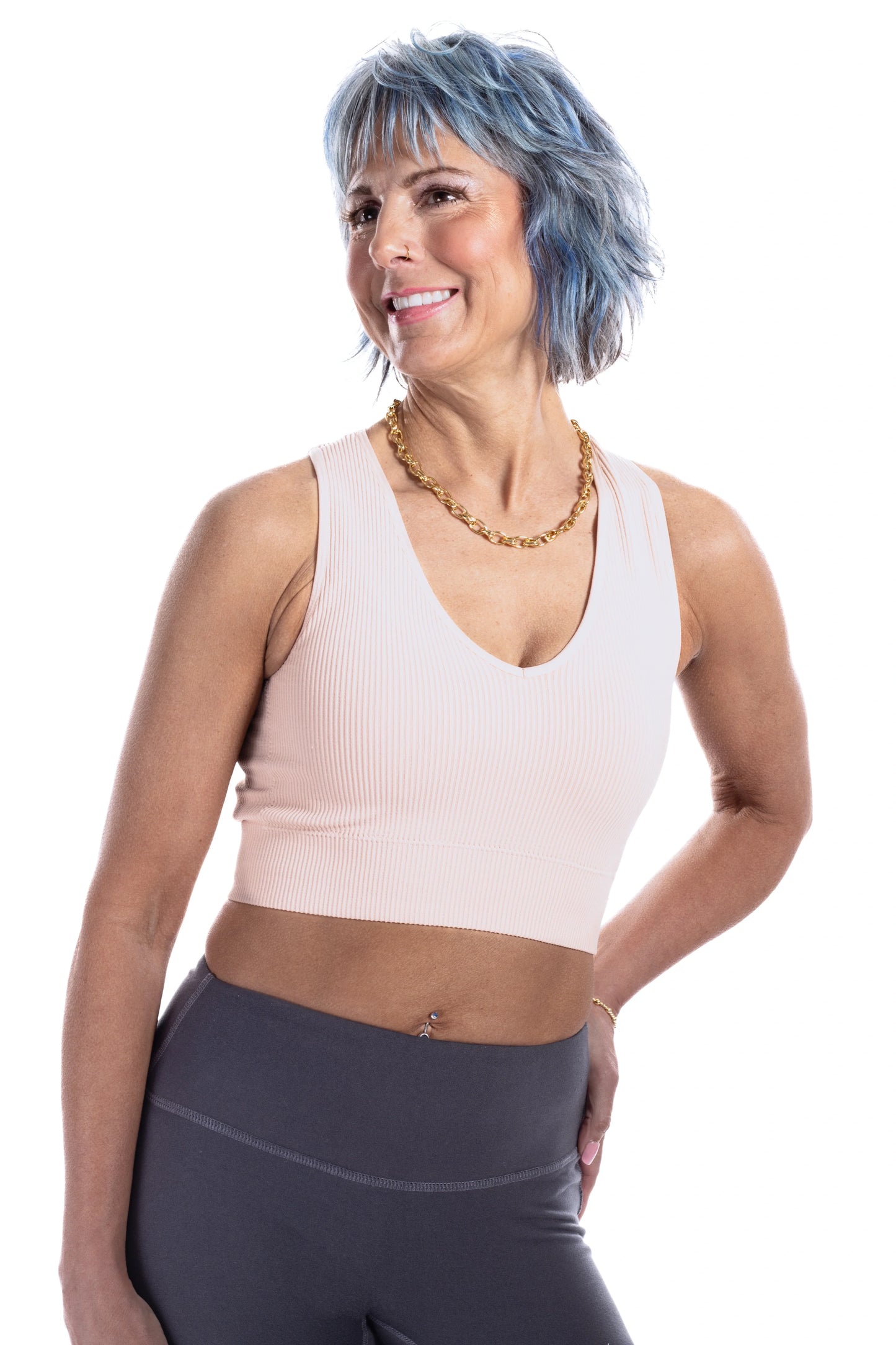 Women's V-Neck Ribbed Bralette