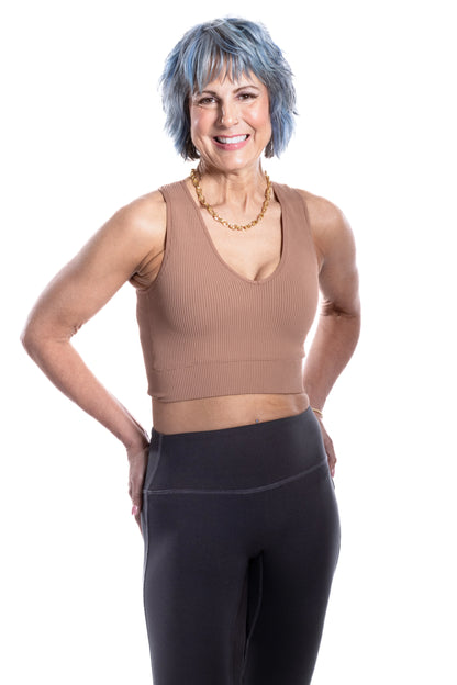 Women's V-Neck Ribbed Bralette