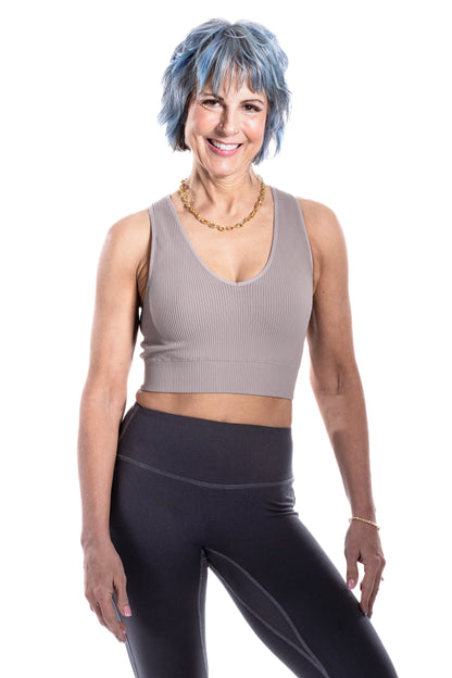 Women's V-Neck Ribbed Bralette