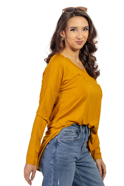 Women's Long Sleeve V-Neck Top