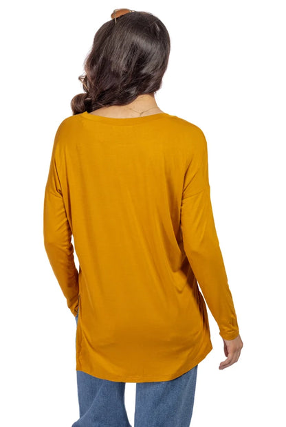Women's Long Sleeve V-Neck Top