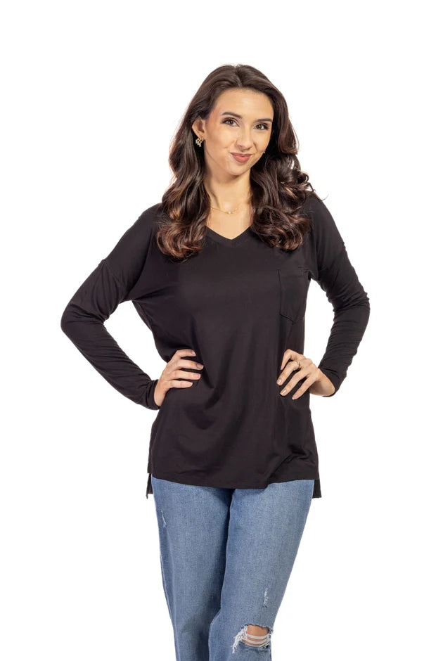Women's Long Sleeve V-Neck Top