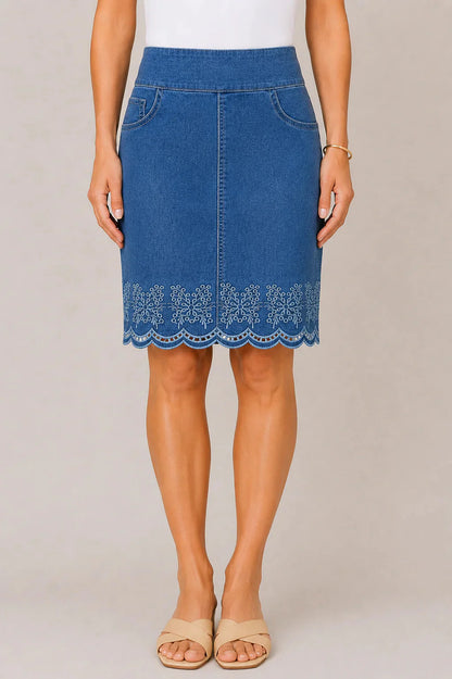 Ethyl Bluebell Lace Skirt - Yacht
