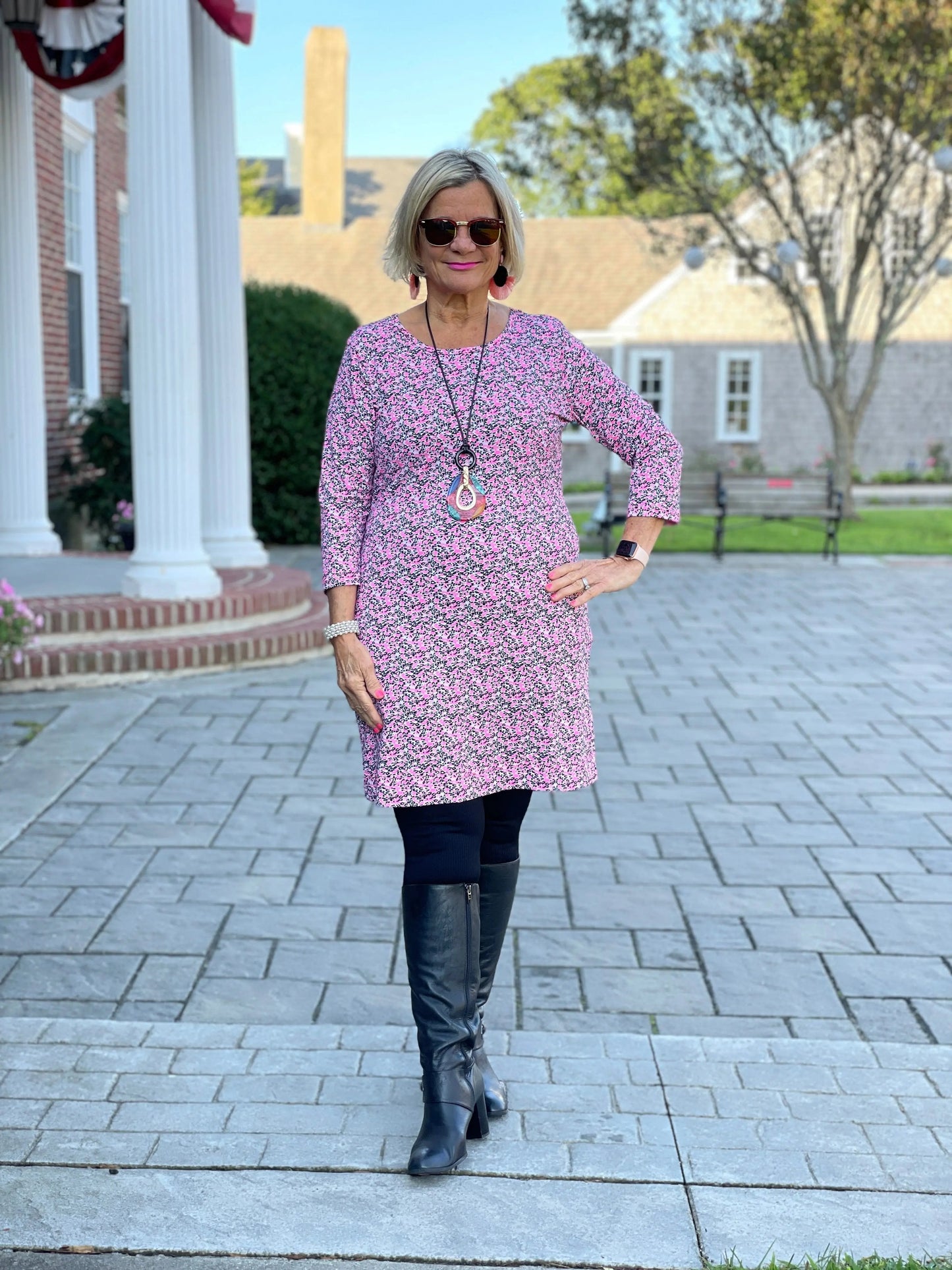 AUBREY PINK SLEEVE DRESS