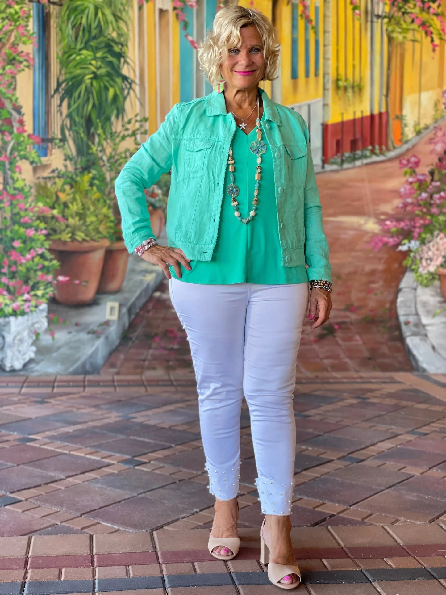 LULU B MINT LINEN JACKET