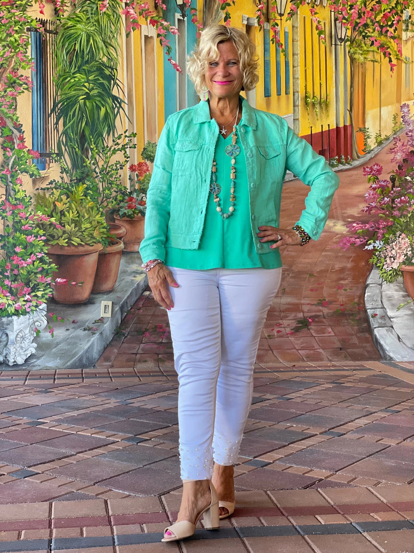 LULU B MINT LINEN JACKET