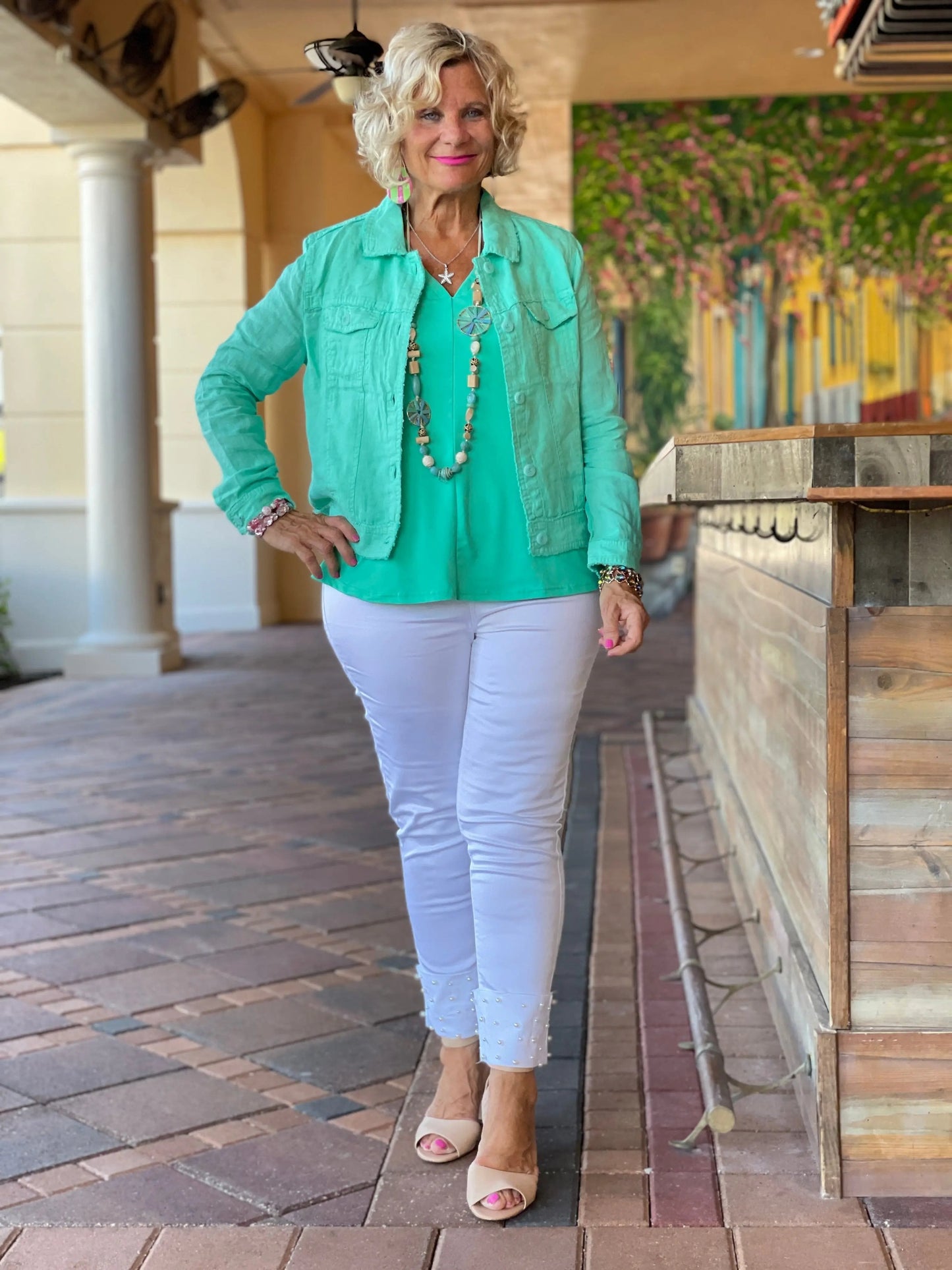 LULU B MINT LINEN JACKET