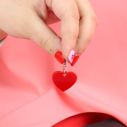 Pink Heart Mini Drop Earrings