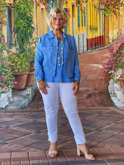 LULU B  ROYAL LINEN JACKET