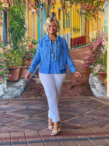 LULU B  ROYAL LINEN JACKET