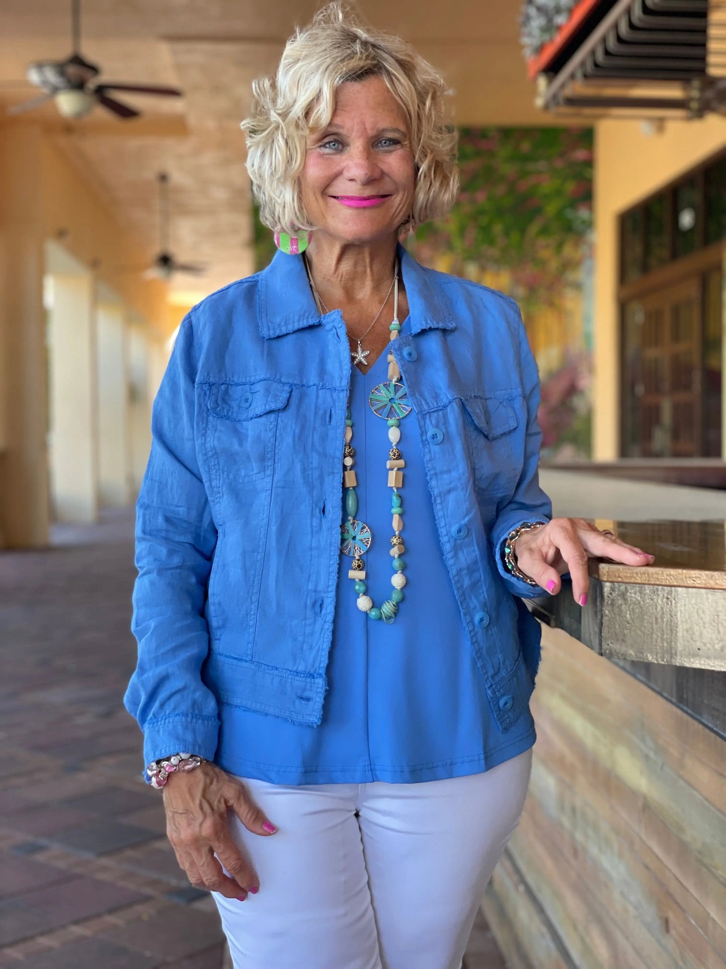 LULU B  ROYAL LINEN JACKET