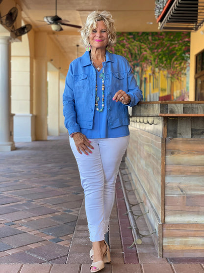 LULU B  ROYAL LINEN JACKET