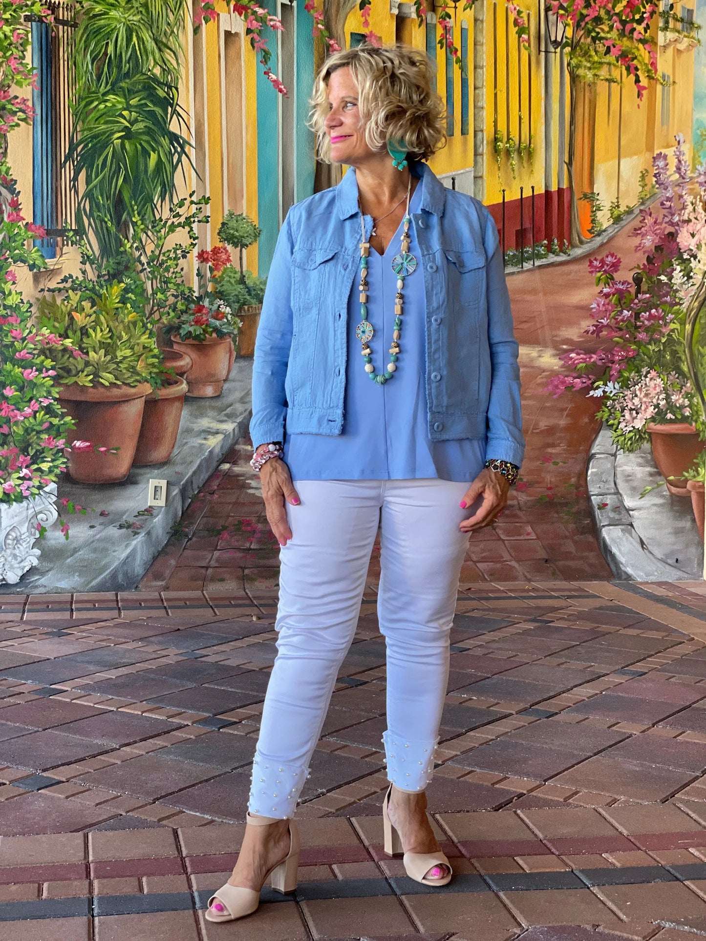 LULU B  NEW BLU LINEN JACKET
