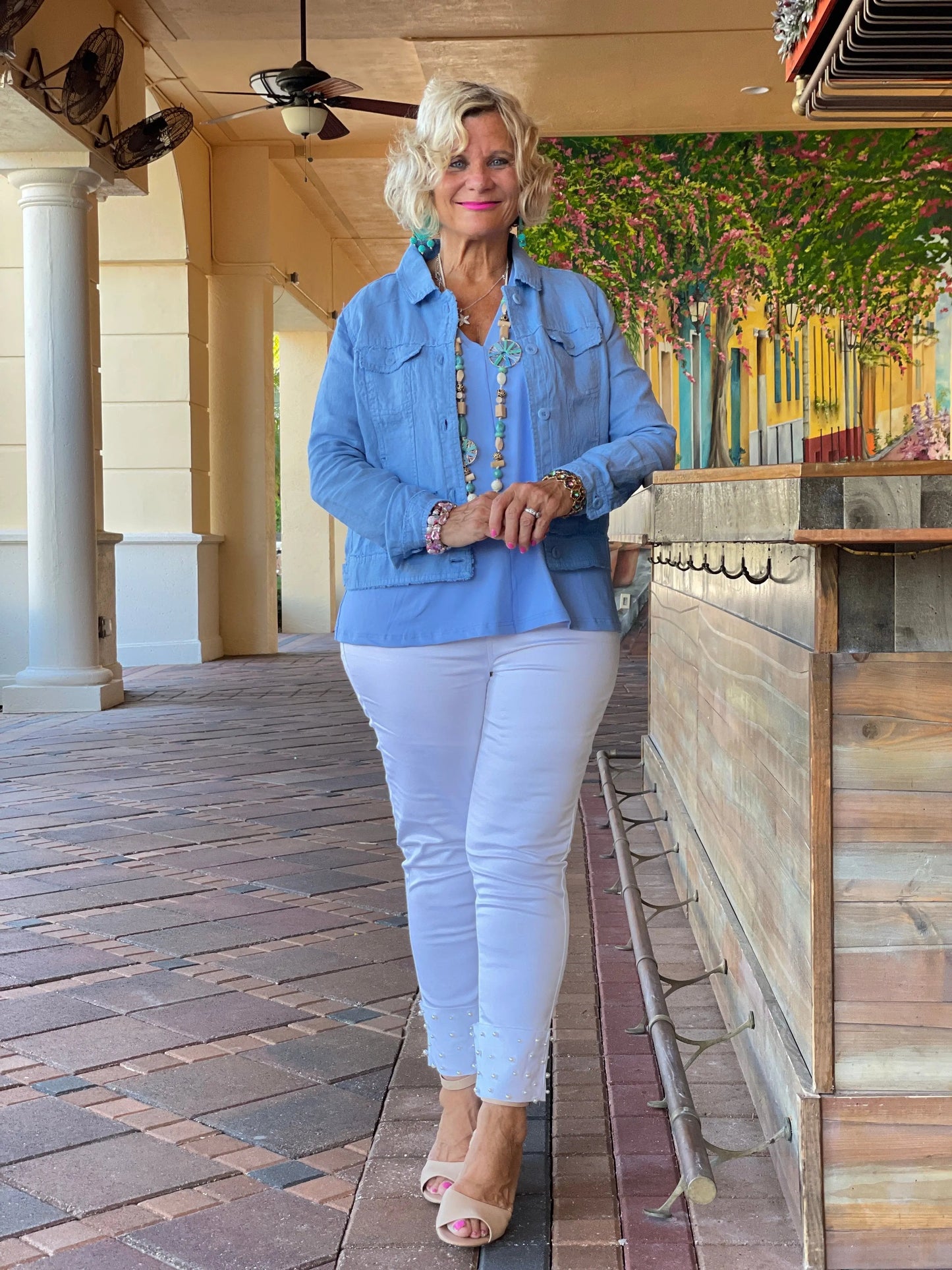 LULU B  NEW BLU LINEN JACKET