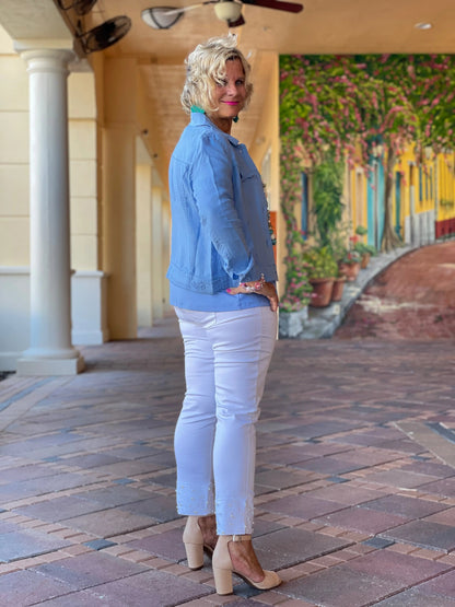 LULU B  NEW BLU LINEN JACKET