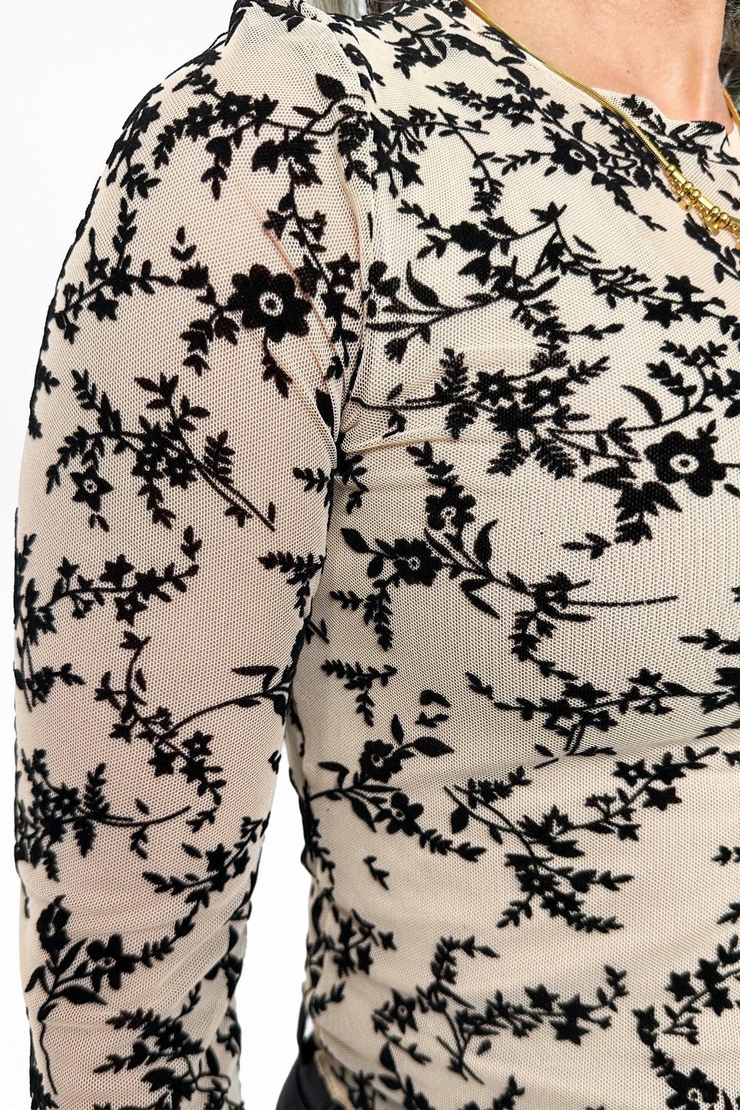 ALB Custom Women's Floral Mesh Layering Top