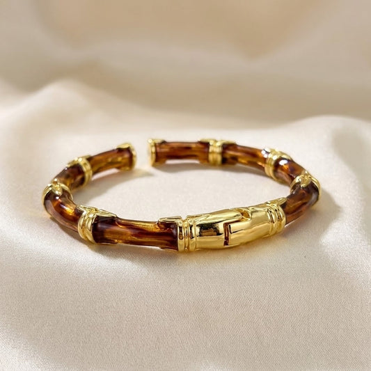 ALB Custom Bamboo-Style Hinged Bangle Bracelet
