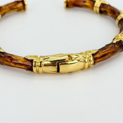 ALB Custom Bamboo-Style Hinged Bangle Bracelet