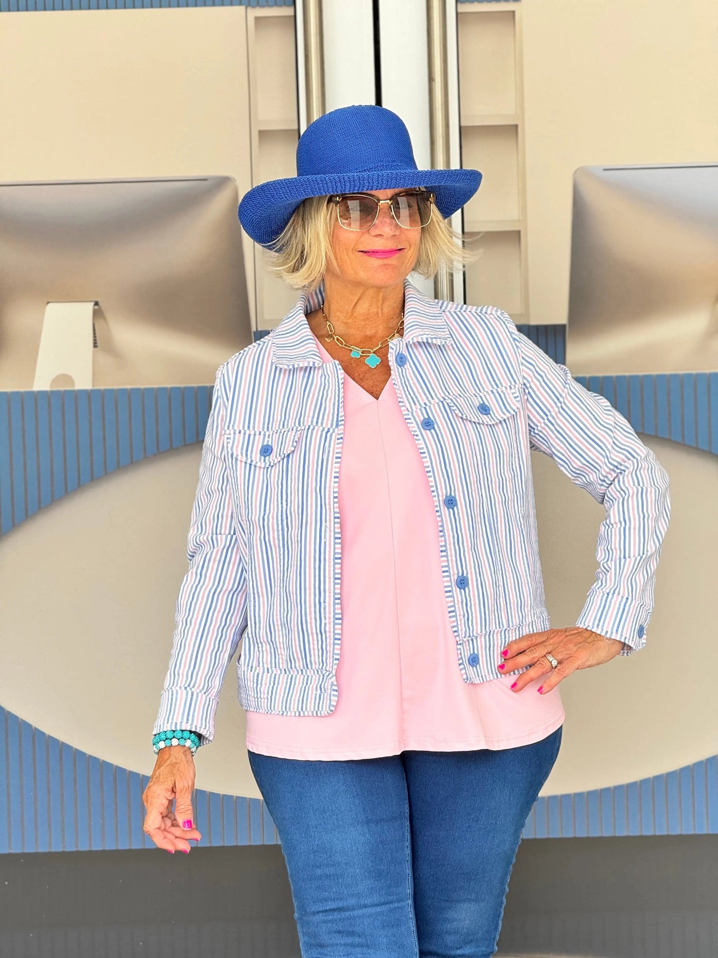 LULU B  CANDY PINK LINEN JACKET