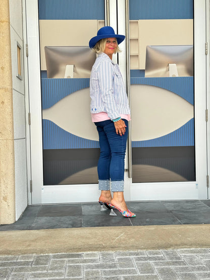 LULU-B NAVY DENIM PEARL JEANS