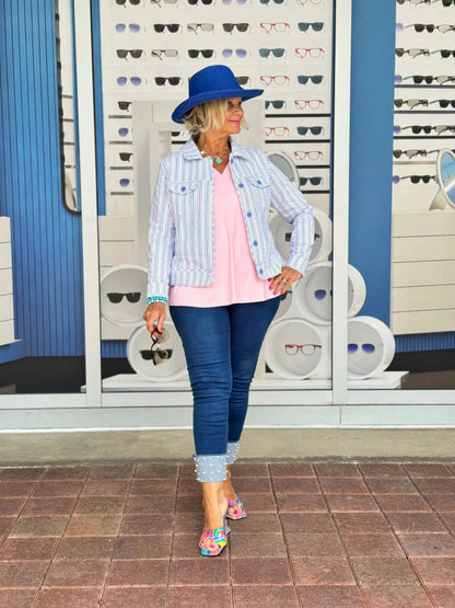 LULU B  CANDY PINK LINEN JACKET