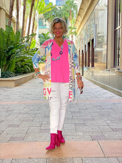 HOT PINK TAILORED V