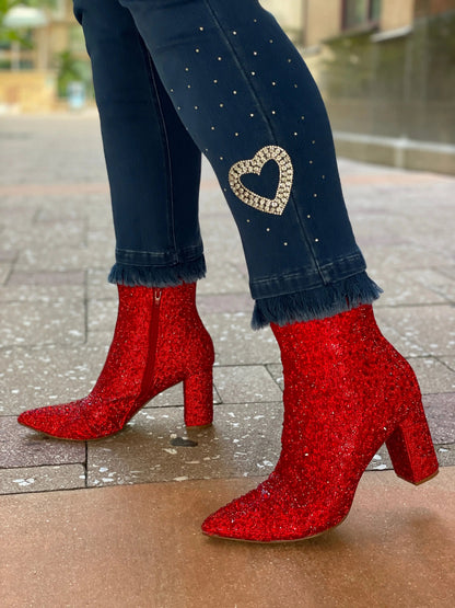 LULU-B NAVY DENIM HEART JEAN