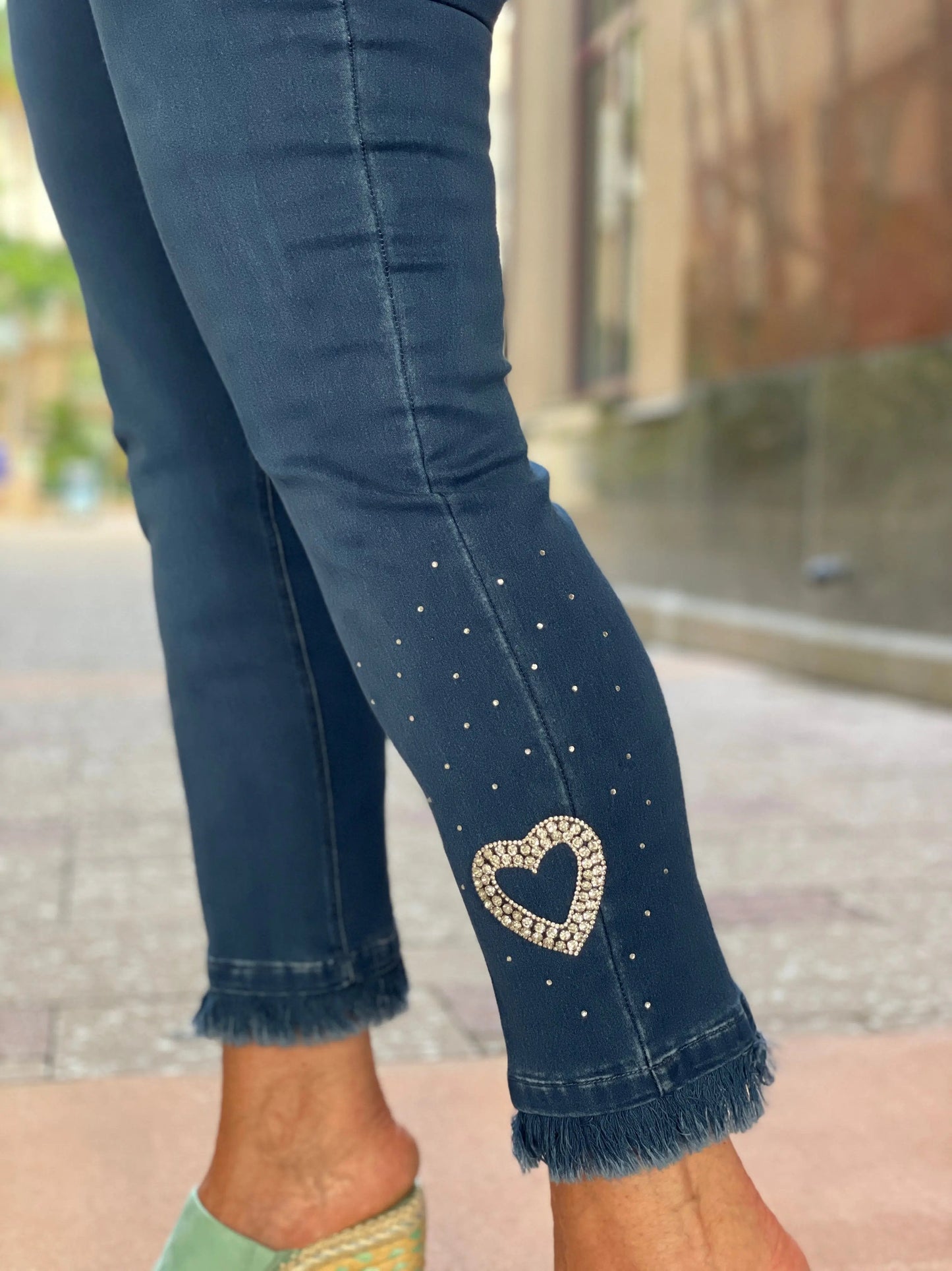 LULU-B NAVY DENIM HEART JEAN