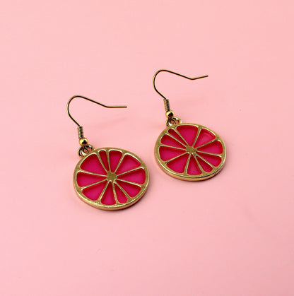 Pink Grapefruit Earrings