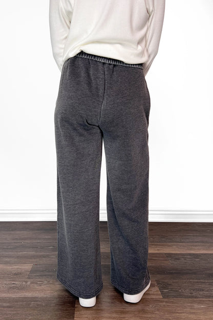 ALB Custom Women's Solid Dark Gray Wide Leg Pants - Two Inseams