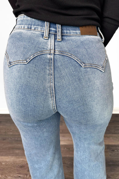 The Scout High-Rise Tummy Control Double Pocket Wide Leg Denim