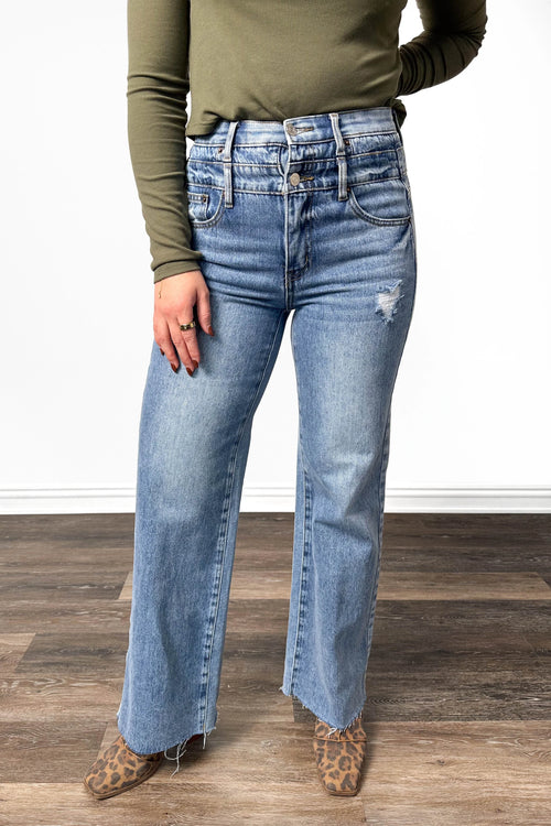 The Diane High-Rise Tummy Control Double Waist Wide Leg Denim