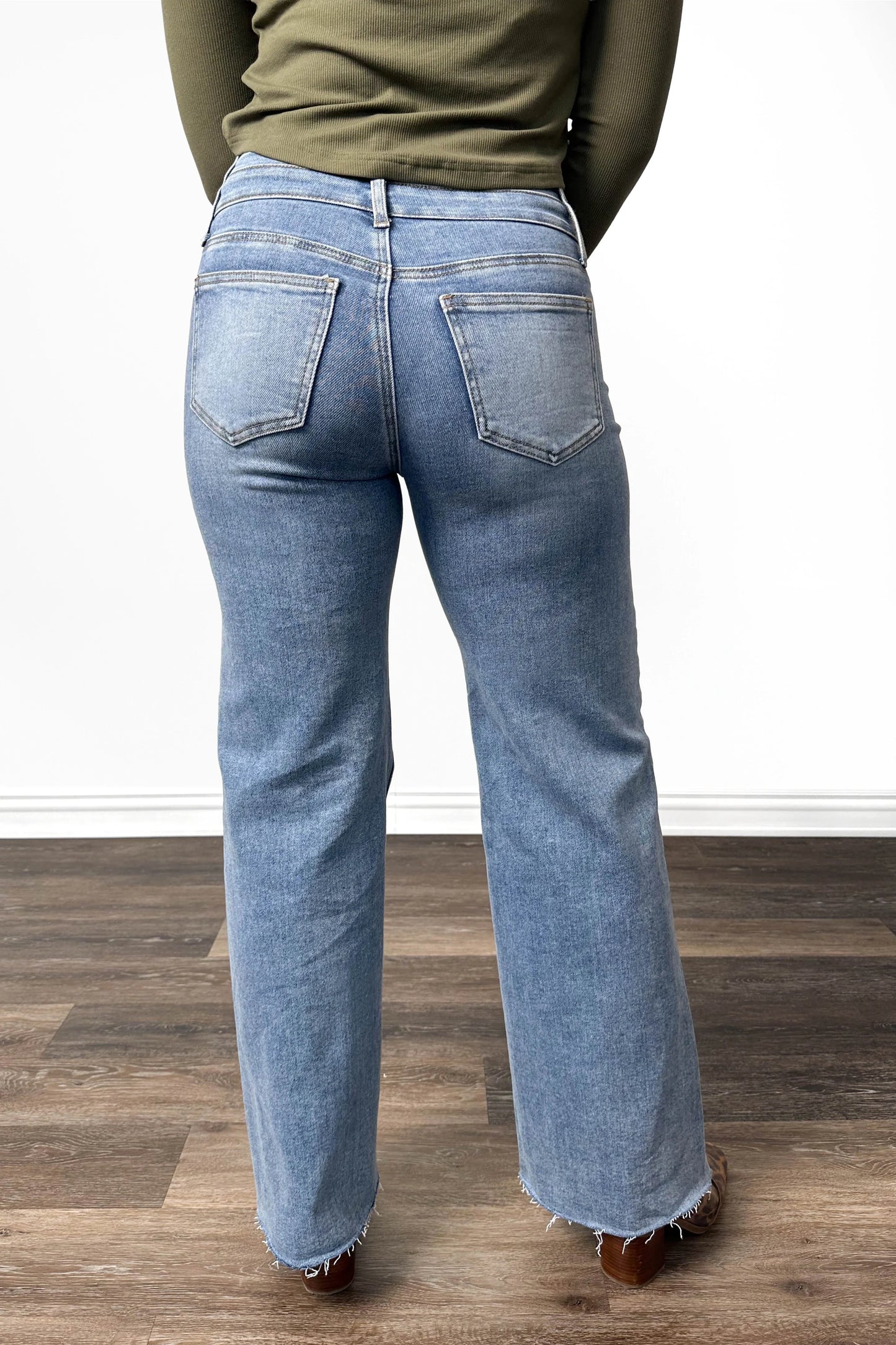 The Diane High-Rise Tummy Control Double Waist Wide Leg Denim