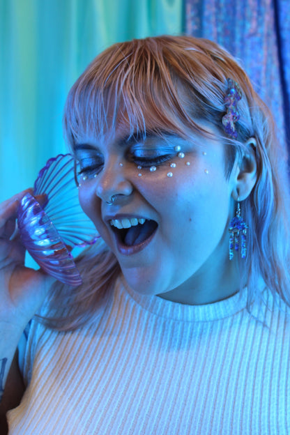 Purple Abalone Jellyfish Earrings