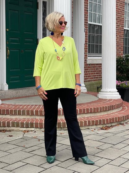 LULU-B LIME TAILORED V SLEEVE