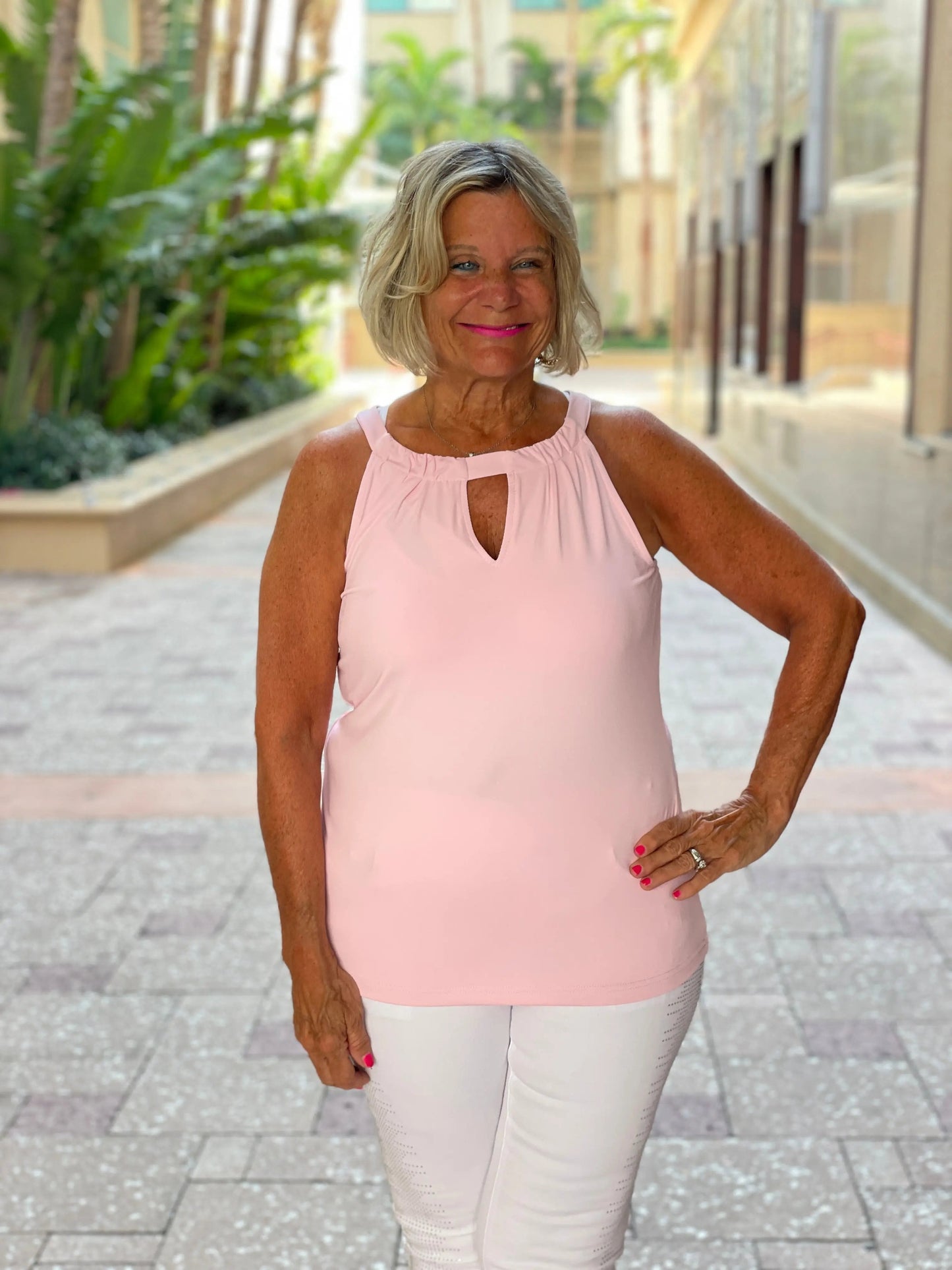 FROSTED PINK  KEYHOLE TOP FINAL SALE