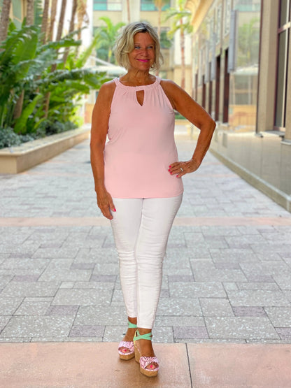 FROSTED PINK  KEYHOLE TOP FINAL SALE
