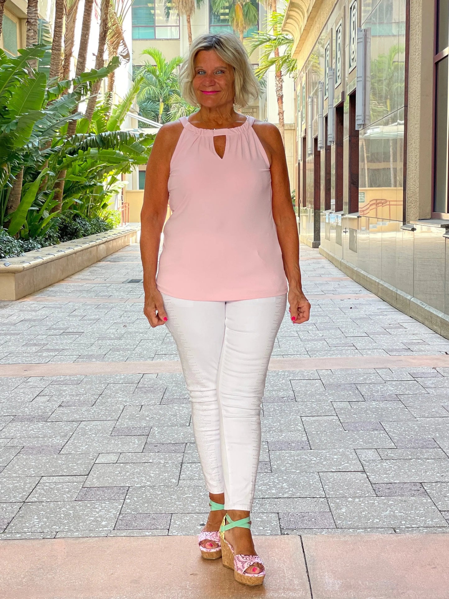 FROSTED PINK  KEYHOLE TOP FINAL SALE