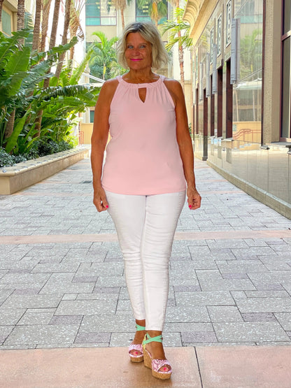 FROSTED PINK  KEYHOLE TOP FINAL SALE